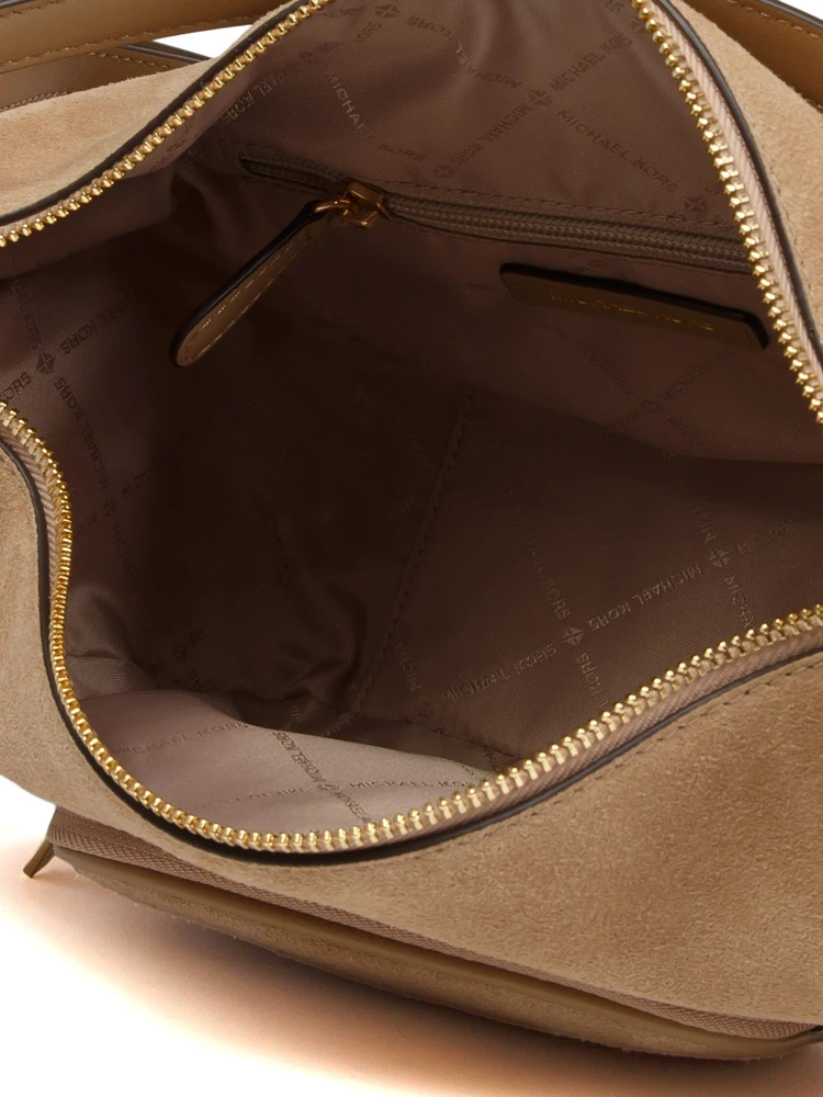 Camelowa skórzana torebka na ramię Michael Kors 35S6G0WS8S