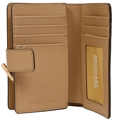 Camelowy portfel damski Michael Kors 35S6GTVF8B su brelokiem