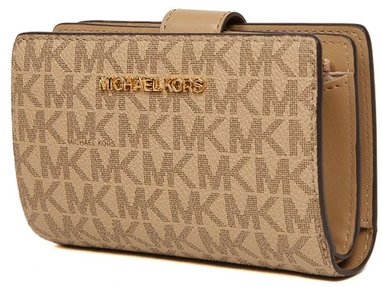 Camelowy portfel damski Michael Kors 35S6GTVF8B su brelokiem