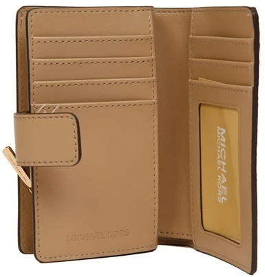 Camelowy portfel damski Michael Kors 35S6GTVF8B su brelokiem