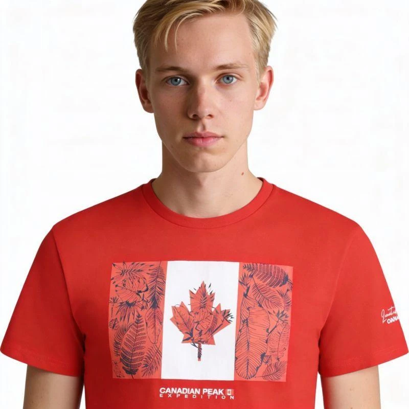 Canadian Peak JPALMEAK Raudonas RM Vyriški Marškinėliai 233 (RBMSZ2057H/CP-ROUGE)