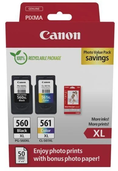 Canon CRG PG-560XL/CL-561XL (3712C008) Rašalinių kasečių komplektas, BK/CMY