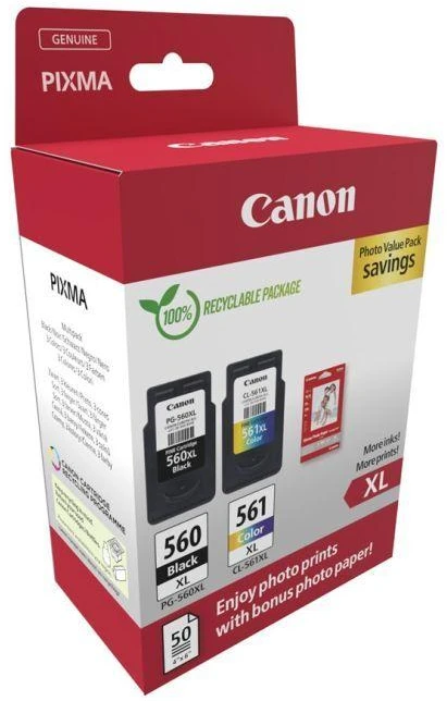 Canon CRG PG-560XL/CL-561XL (3712C008) Rašalinių kasečių komplektas, BK/CMY