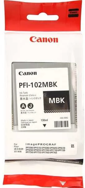 Rašalas Canon PFI102MB matte juodas pigment | 130ml | LP17/LP24/iPF500/iPF6XX