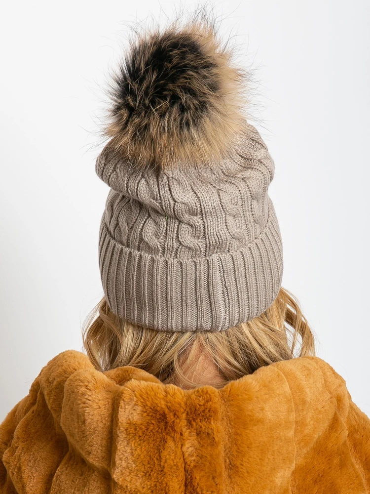 Kepurė Cap-AT-CZ-173501.44-tamsiai smėlio spalvos