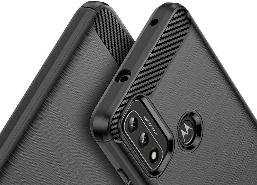 Hurtel Carbon dėklas skirtas Motorola Moto G Play 2022, juodas