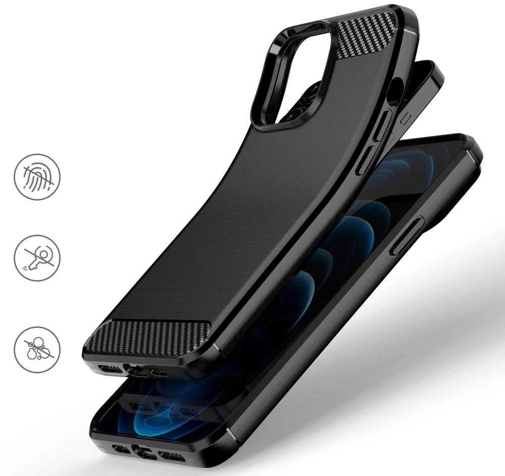 Hurtel Carbon dėklas skirtas iPhone 13 Pro Max, juodas
