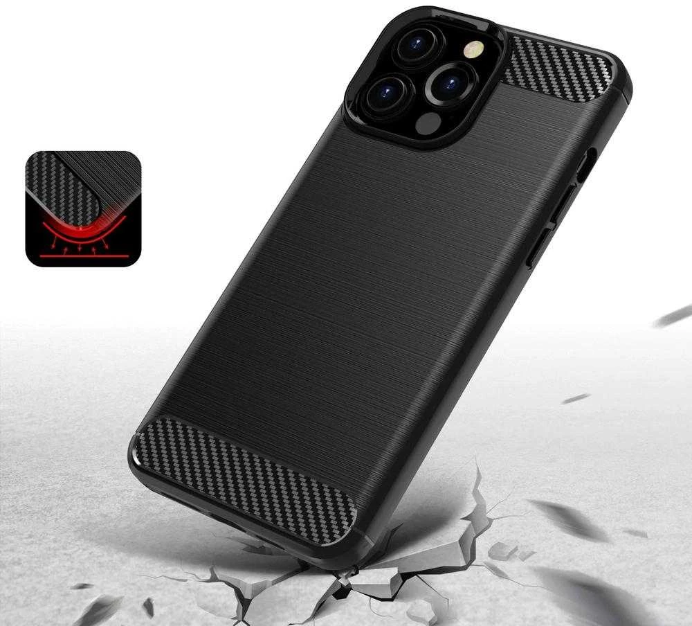 Hurtel Carbon dėklas skirtas iPhone 13 Pro Max, juodas