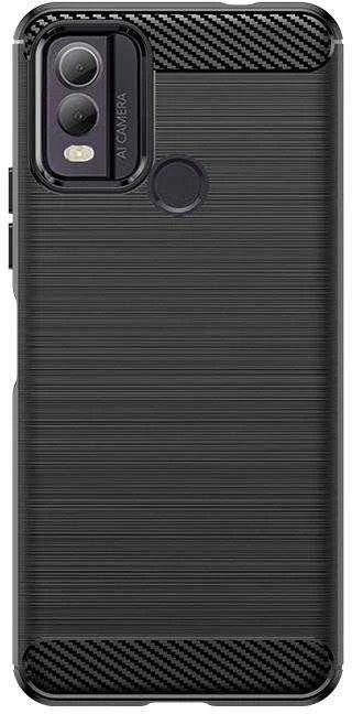Hurtel Carbon silikoninis dėklas skirtas Nokia C22 – juodos spalvos