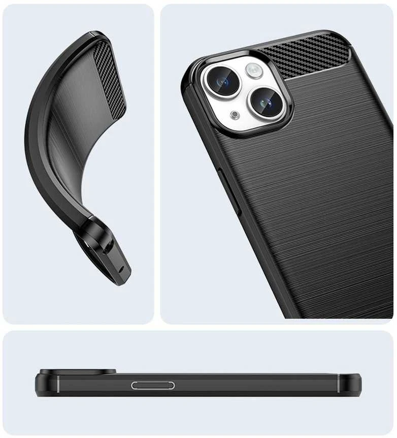 Hurtel Carbon dėklas skirtas iPhone 14 Plus, mėlynas