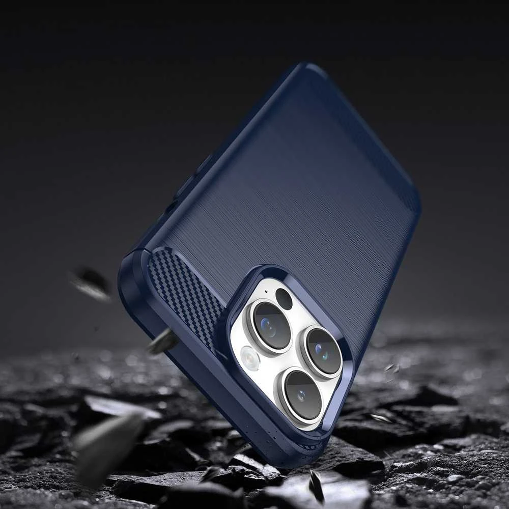 Hurtel Carbon dėklas skirtas iPhone 14 Pro Max, mėlynas