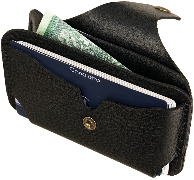 Card Holder Dėklas na karty Canaletto ze skóry juoda E9825s246