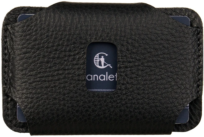 Card Holder Dėklas na karty Canaletto ze skóry juoda E9825s246