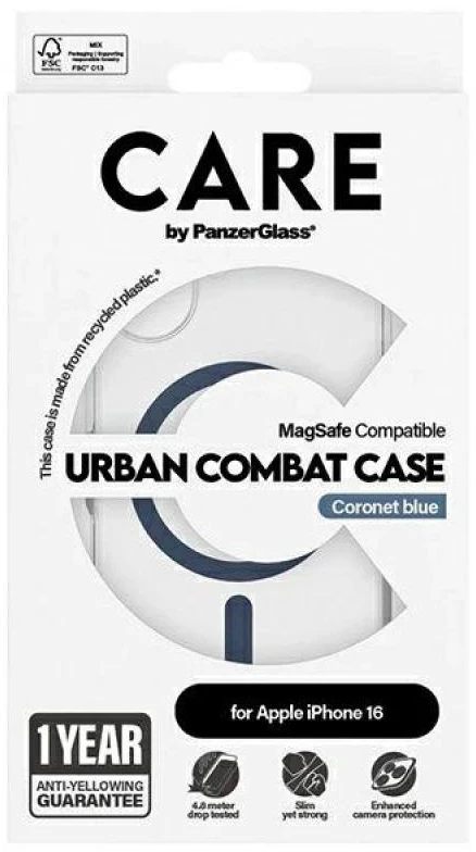 Panzer Glass CARE by PanzerGlass Flagship Apple iPhone 16 6.1" dėklas telefonui mėlynos spalvos/dėklas telefonui mėlynos spalvos MagSafe 1365