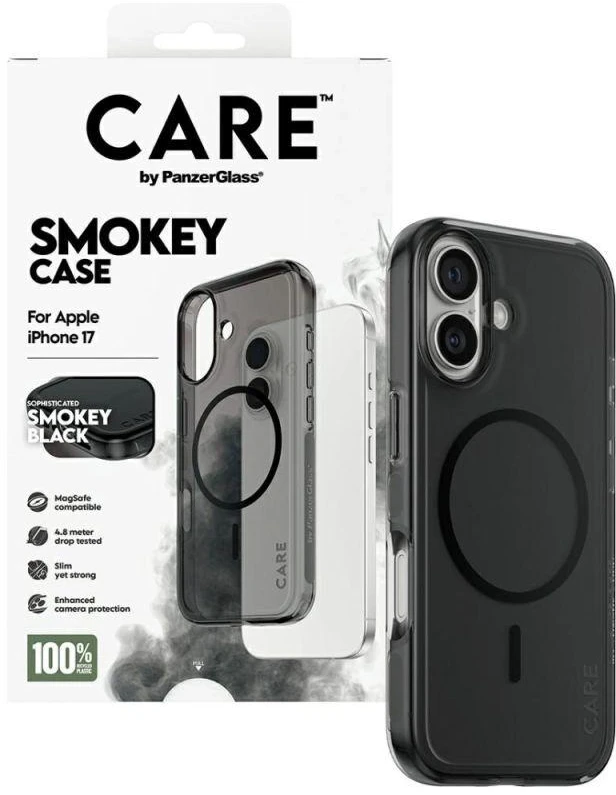 Panzer Glass CARE by PanzerGlass Aukščiausios klasės miesto tyrinėtojo dėklas su juodu MagSafe, skirtas iPhone 17 - Juodas