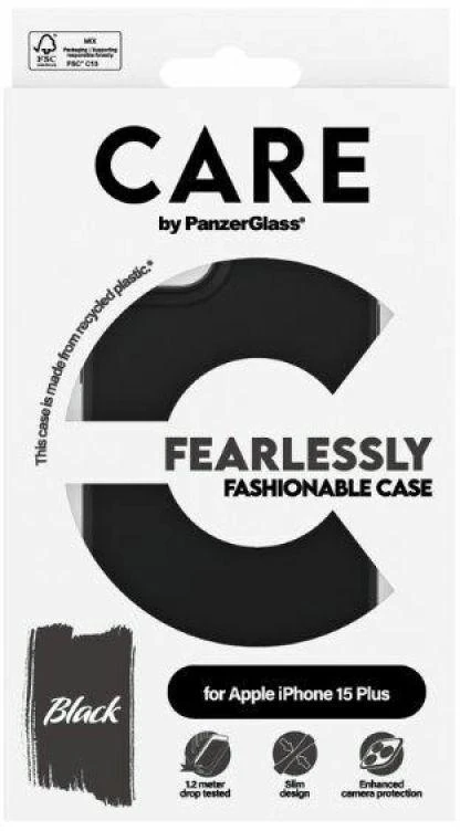 Panzer Glass CARE by PanzerGlass Fearlessly Fashionable Apple iPhone 15 Plus - dėklas telefonui juodos spalvos