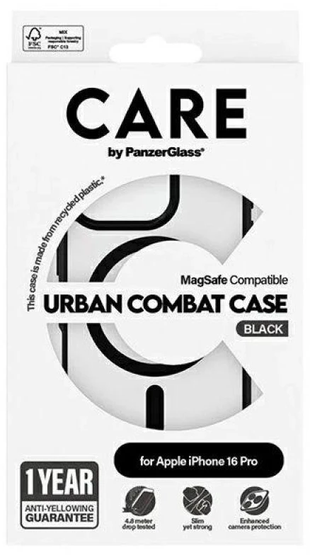 „Panzer Glass Care“, „PanzerGlass Flagship Urban Apple iPhone 16 Pro 6.3“" MagSafe 1358