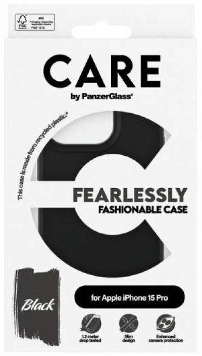 Panzer Glass CARE by PanzerGlass Fearlessly Fashionable Apple iPhone 15 Pro - dėklas telefonui juodos spalvos