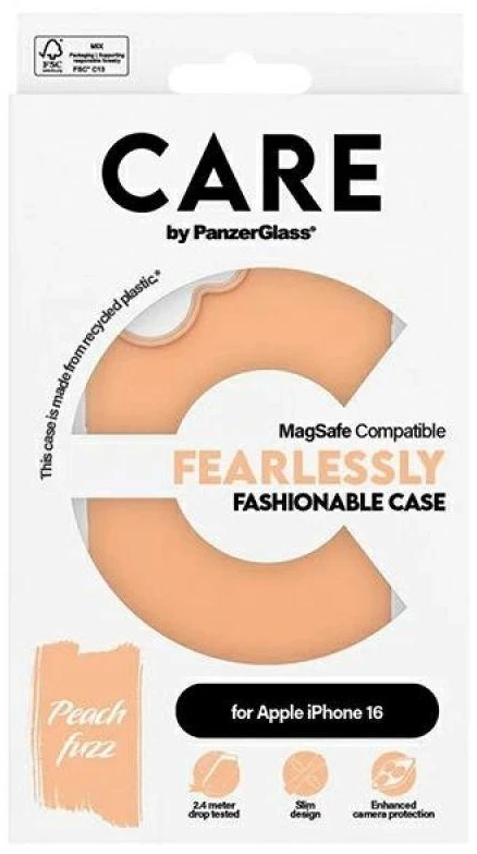 Panzer Glass CARE by PanzerGlass Fashion Case Apple iPhone 16 6.1" persikų / persikų MagSafe 1389