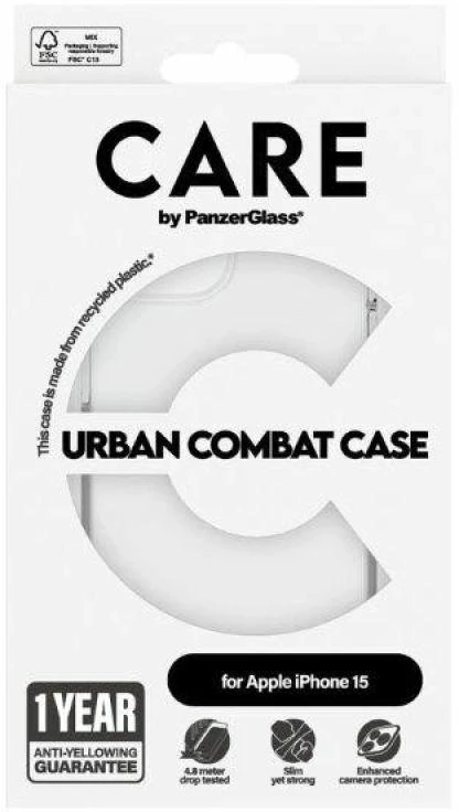 Panzer Glass CARE by PanzerGlass Urban Combat Apple iPhone 15 - dėklas telefonui skaidrus