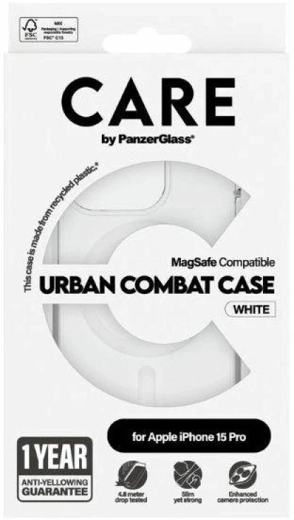 Panzer Glass CARE by PanzerGlass Urban Combat MagSafe Apple iPhone 15 Pro - dėklas telefonui baltos spalvos