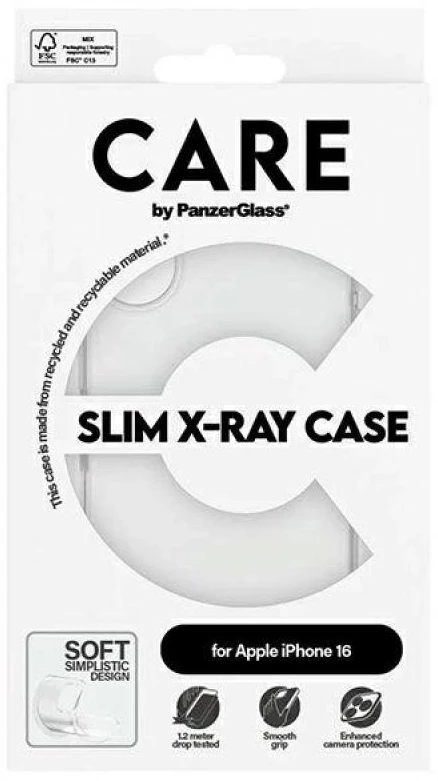 Panzer Glass CARE by PanzerGlass X-Ray Soft Basic Apple iPhone 16 6.1" dėklas telefonui skaidrus 1441