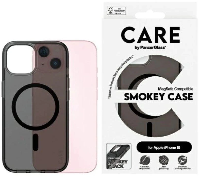 Panzer Glass CARE by PanzerGlass Flagship Case Apple iPhone 15 6.1" dėklas telefonui pilkos spalvos MagSafe 1161