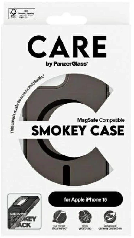 Panzer Glass CARE by PanzerGlass Flagship Case Apple iPhone 15 6.1" dėklas telefonui pilkos spalvos MagSafe 1161