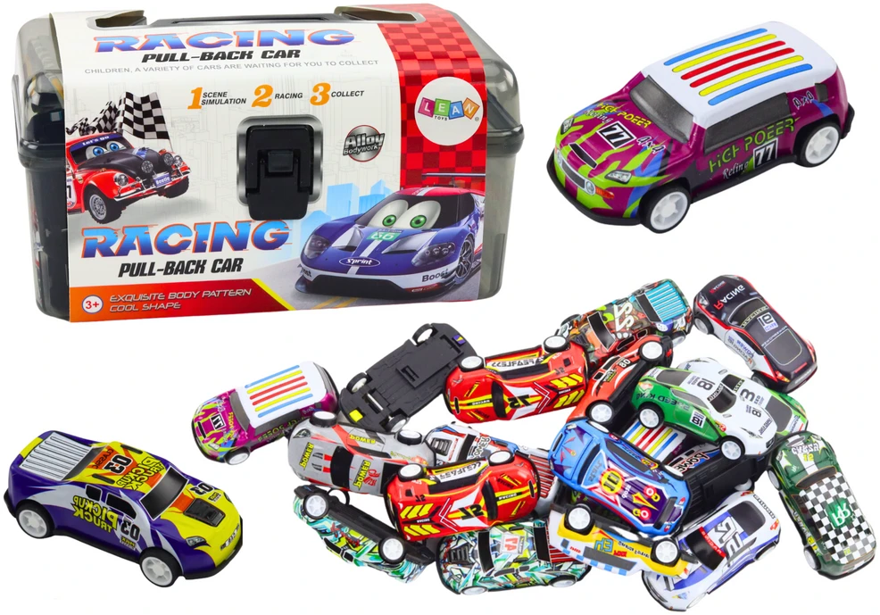 Lean Toys Automobilių Rinkinys Lagamine su 25 Mašinėlėmis ir Gatvių Kilimėliu