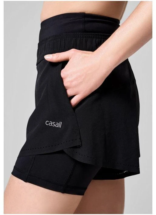 CASALL Dvigubi modeliuojantys juodi šortai