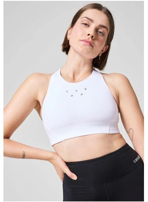 CASALL Iconic ilgo kirpimo sportinė liemenėlė, balta