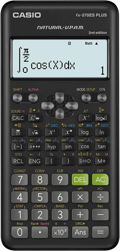 Casio mokslinis skaičiuotuvas su 417 funkcijomis ir LCD ekranu fx-570ES PLUS-2