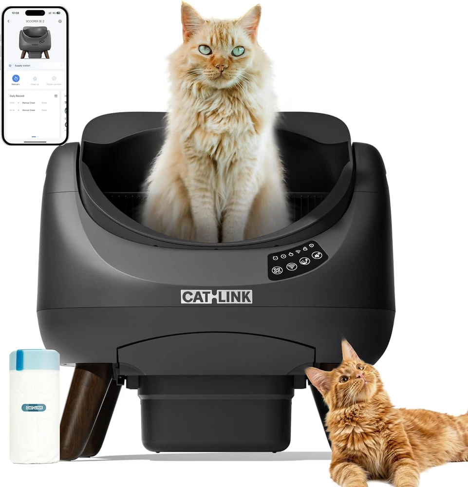 CATLINK Open-X savaime išsivalantis automatinis išmanus kačių tualetas su APP pilkas