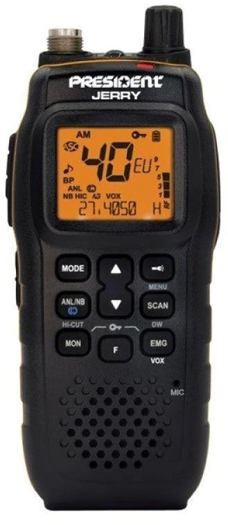 President Jerry ASC AM/FM CB Portable Radio Juodas