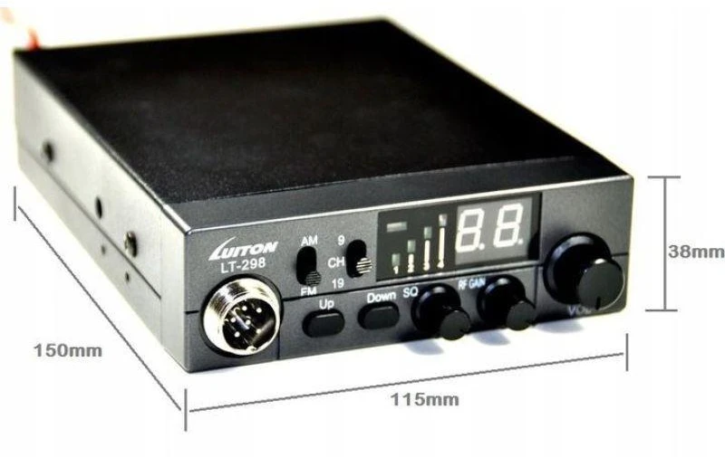 Luiton LT-298 ASQ AM/FM CB radijo imtuvas, cigarečių degiklio kištukas, juodas