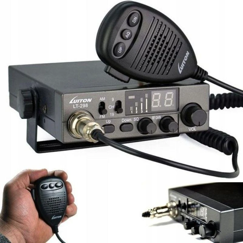 Luiton LT-298 ASQ AM/FM CB radijo imtuvas, cigarečių degiklio kištukas, juodas