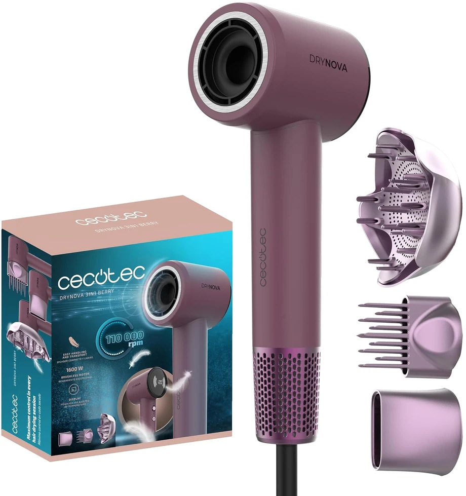 Cecotec plaukų džiovintuvas DryNova 3in1 Berry 1600 W su jonizatoriumi