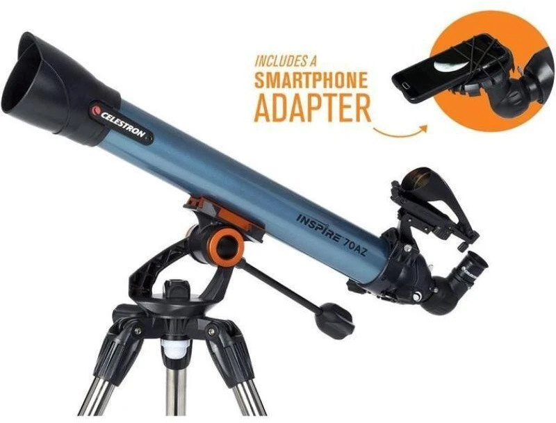 Celestron Inspire 70AZ 35x teleskopas, juodas, mėlynas