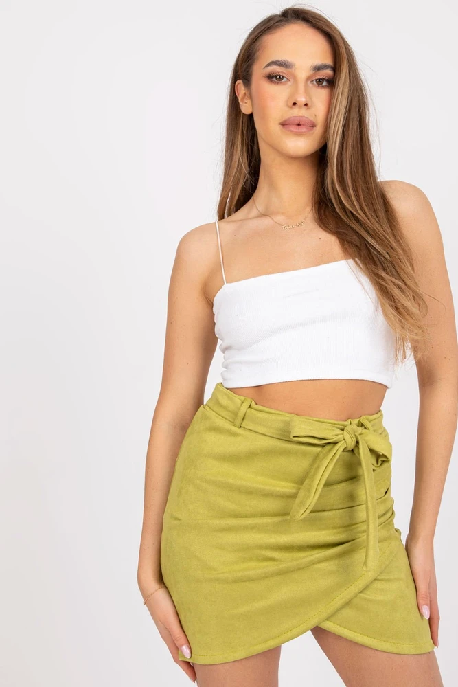 Chaki spalvos trumpas sijonas Italy Moda