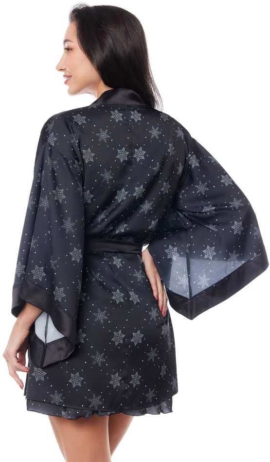 Chalatas Aster Robe Juodos spalvos