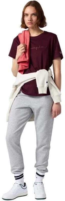 Champion moteriški marškinėliai trumpomis rankovėmis, bordo spalvos 118382 RS522
