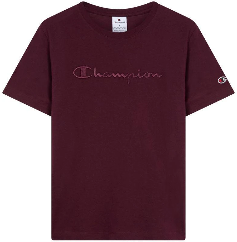 Champion moteriški marškinėliai trumpomis rankovėmis, bordo spalvos 118382 RS522