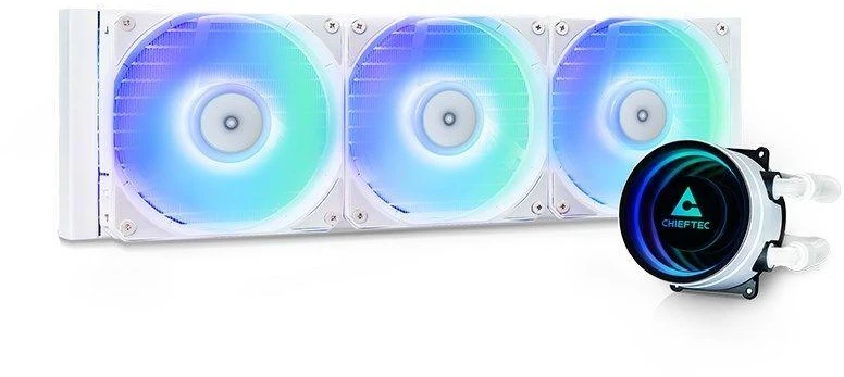 Chieftec CLC-360-RGB-W kompiuterio aušinimo sistema Kompiuterio dėklas Viskas viename skysčio aušintuvas 12 cm Baltas