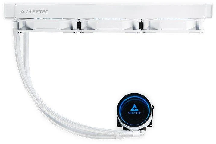 Chieftec CLC-360-RGB-W kompiuterio aušinimo sistema Kompiuterio dėklas Viskas viename skysčio aušintuvas 12 cm Baltas