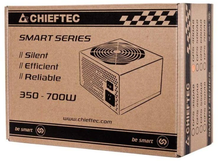 CHIEFTEC PSU 500W 12CM FAN ACTIVE PFC ATX12V V2.3 80+ EFEKTYVUMAS (SU MAITINIMO LAIDU)