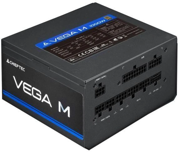 Ausinės Chieftec Vega M PPG-1000-M 80+ GOLD ATX3.1 maitinimo šaltinis