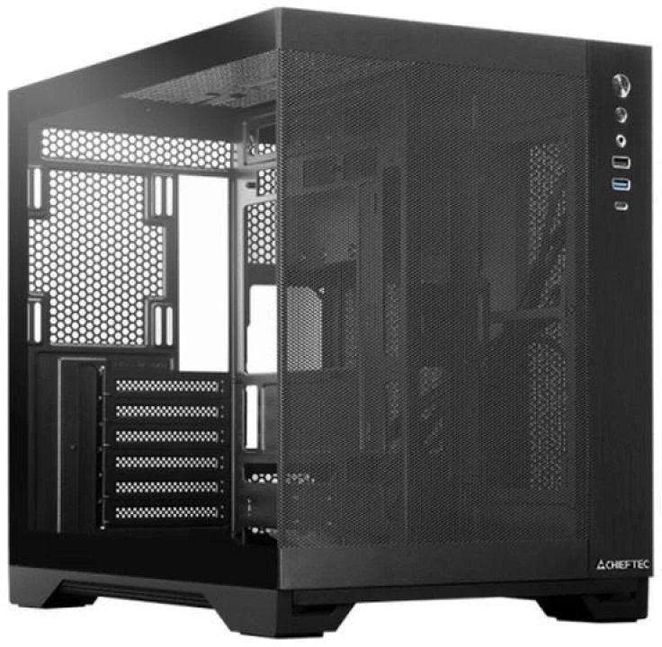 Chieftec VISIO AIR Fanless GM-30B-M-FL-OP ATX korpusas su langeliu, be maitinimo bloko, juodas