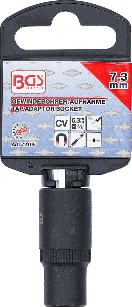 ČIAUPO ADAPTERIO GALVUTĖ | 10 MM (3/8") KVADRATAS | 7,3 MM (72105)