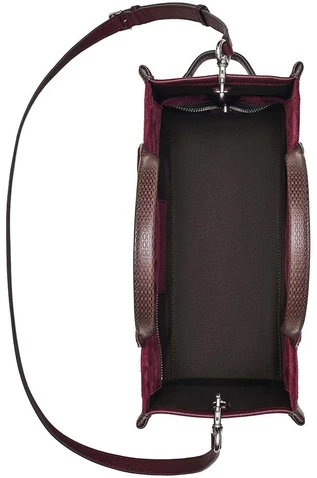 Ciemnośliwkowa zamszowa torebka tote Marc Jacobs 2F5HTT029H01