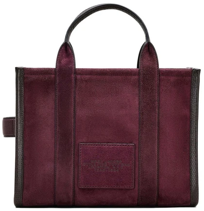 Ciemnośliwkowa zamszowa torebka tote Marc Jacobs 2F5HTT029H01